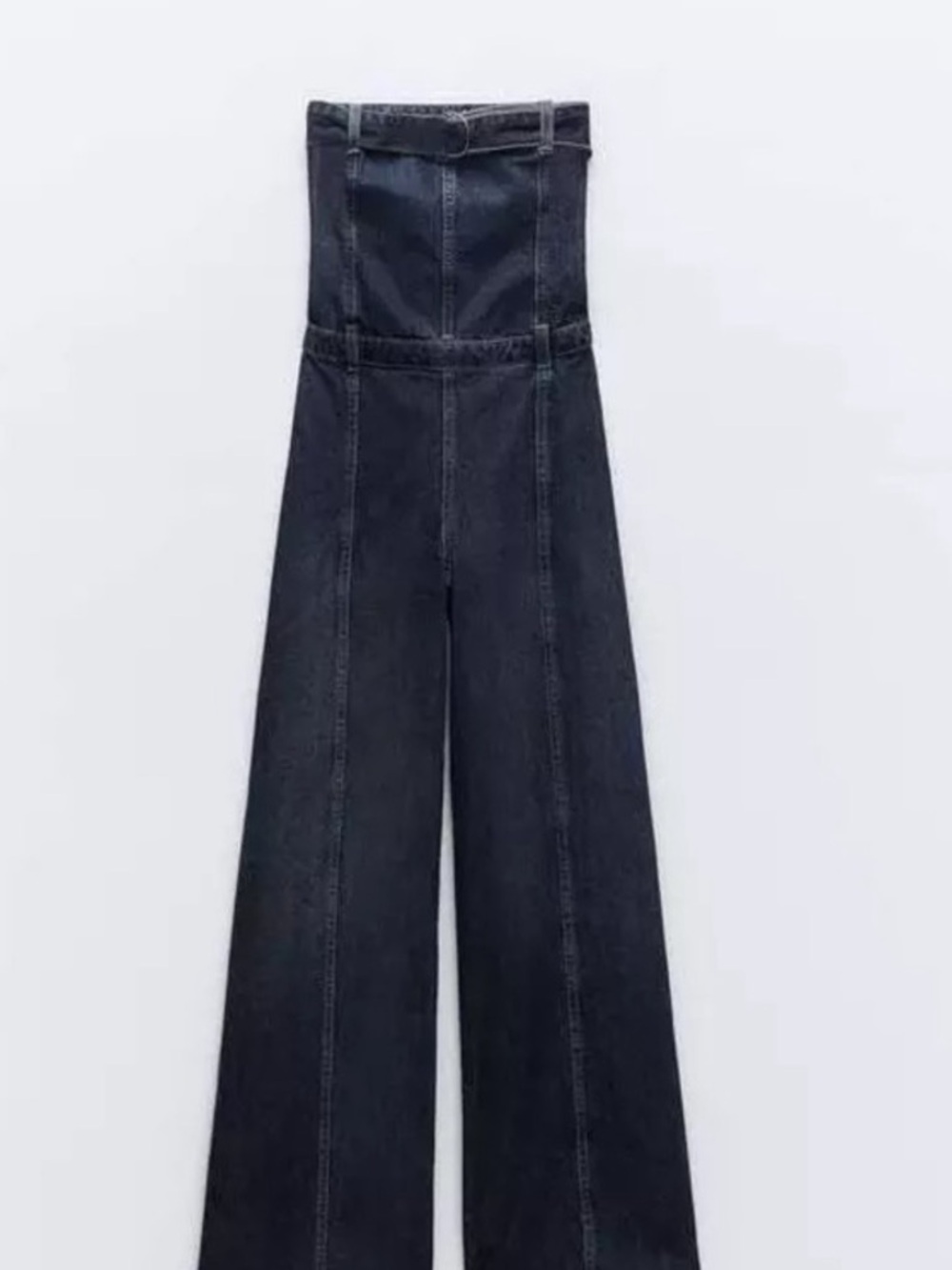 Zara Dark Indigo Strapless Denim Jumpsuit - Picture 6 of 8